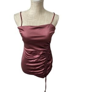 Windsor SILK MID-LENGTH DRESS burgundy small